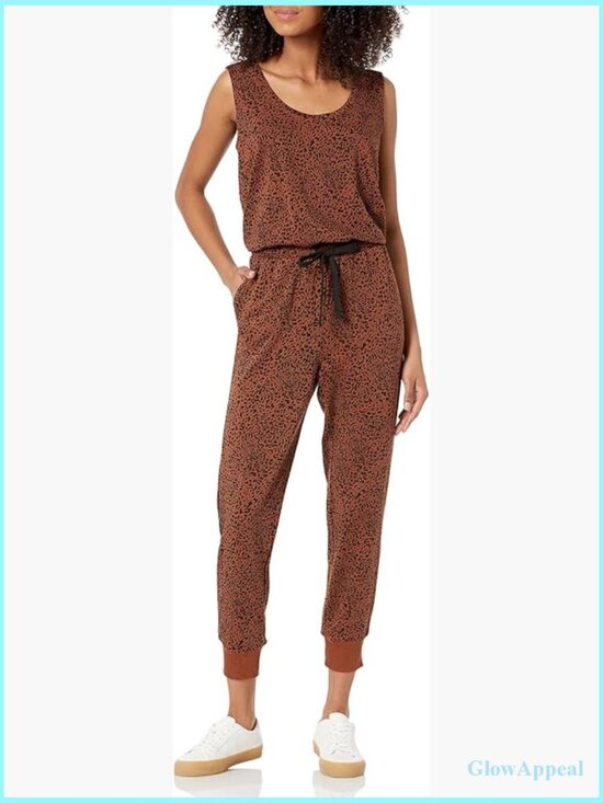 Pants - Women's Studio Terry Stretchy Jumpsuit Exercise Jogger Drawstring